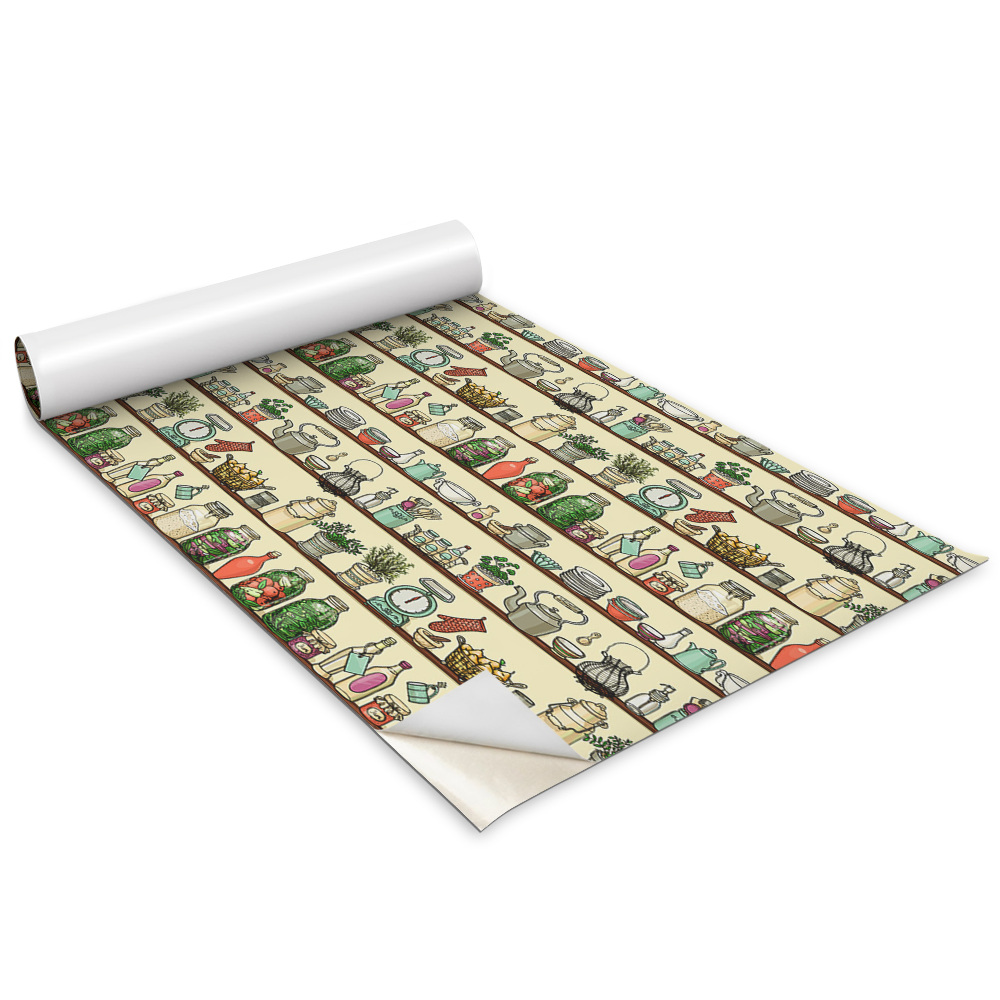 Renovační folie na nábytek Kreslené kuchyňské předměty