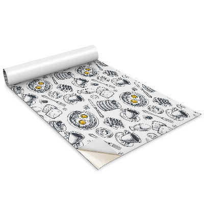 Samolepící tapeta na nábytek Černobílá snídaně