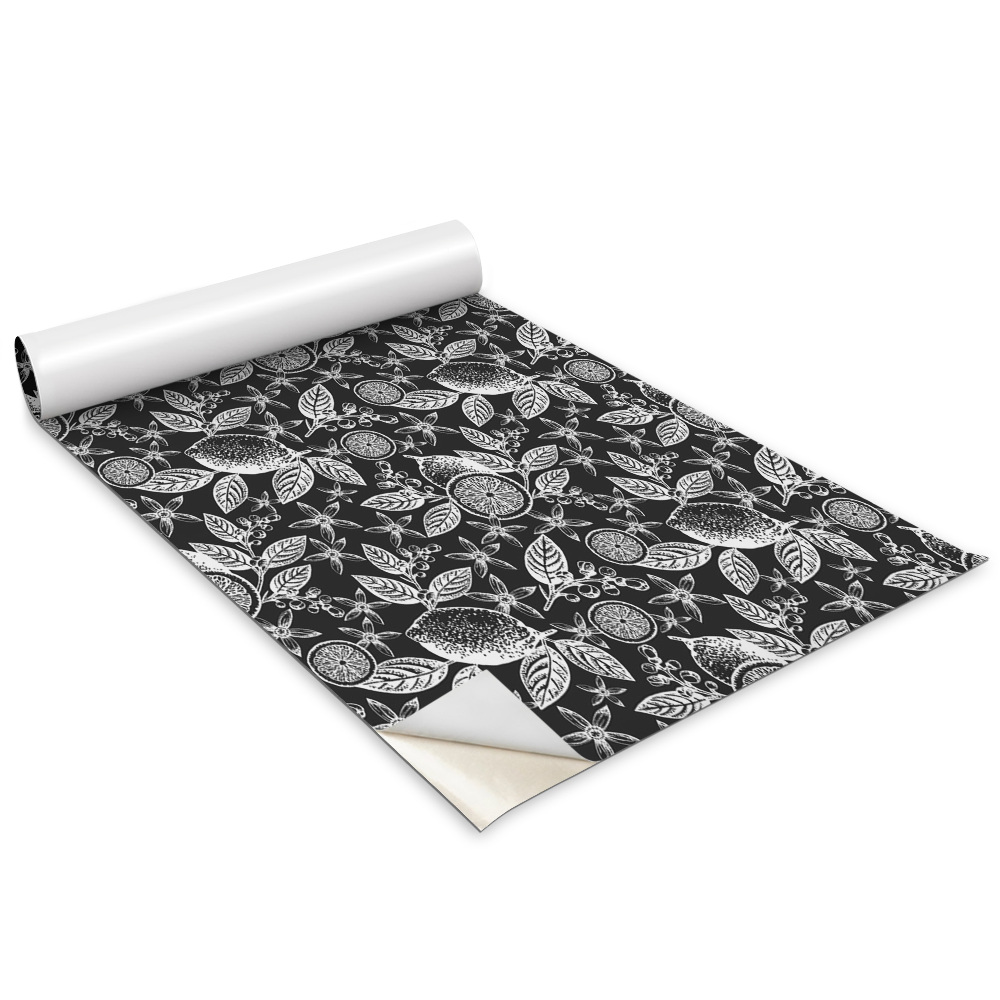 Samolepící tapeta na skříň Černé a bílé citrony