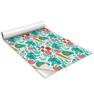 Samolepící tapeta na skříň Kreslená zelenina a ovoce