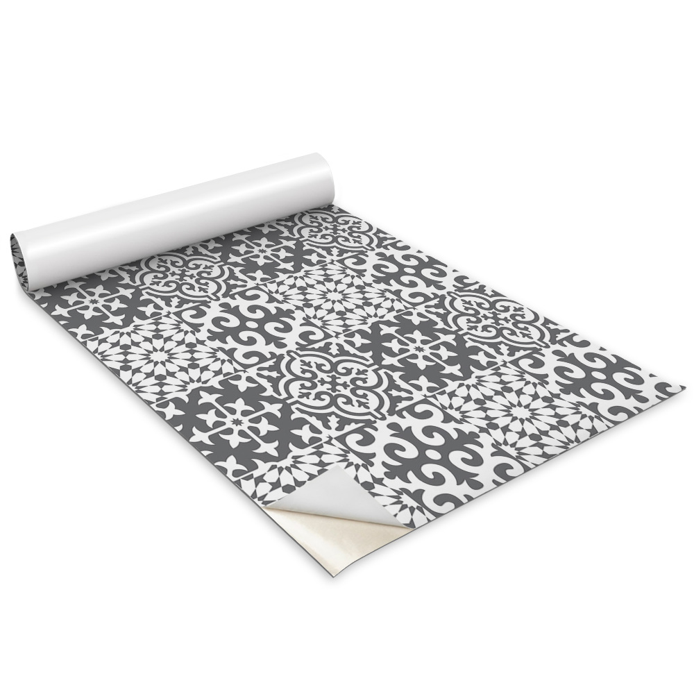 Samolepící tapeta na skříň Šedé dlaždice s portugalským motivem