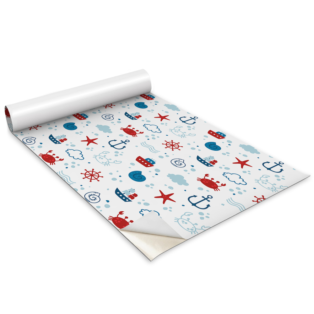 Samolepící tapeta na nábytek Plážový vzor pro děti Krabi Lodě