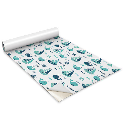 Samolepící tapeta na skříň Dětský vzor Lodě Velryby