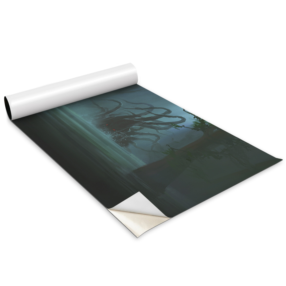 Renovační folie na nábytek Muž na lodi, monstrum z hlubin