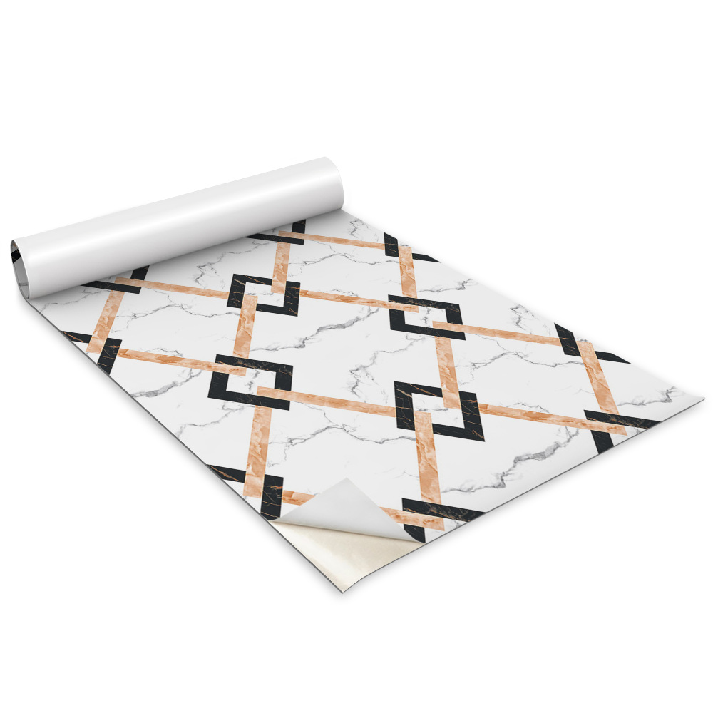 Samolepící tapeta na skříň Mramor a čtverce