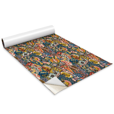 Samolepící tapeta na nábytek Vzor americké koláže pro mládež