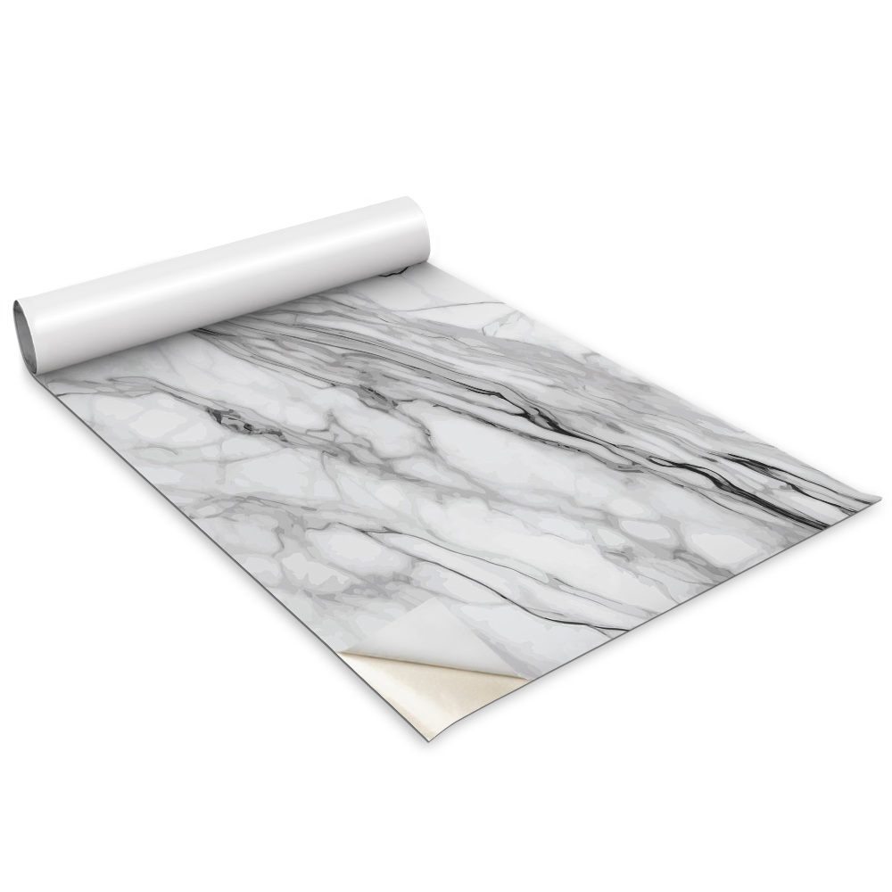 Samolepící tapeta na nábytek Světlý mramor s černými žilkami