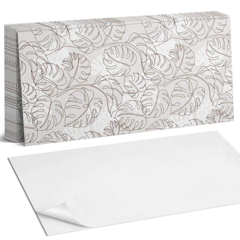 Nástěnný panel do kuchyně Vzorek listů s čárami