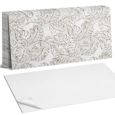 Nástěnný panel do kuchyně Vzorek listů s čárami