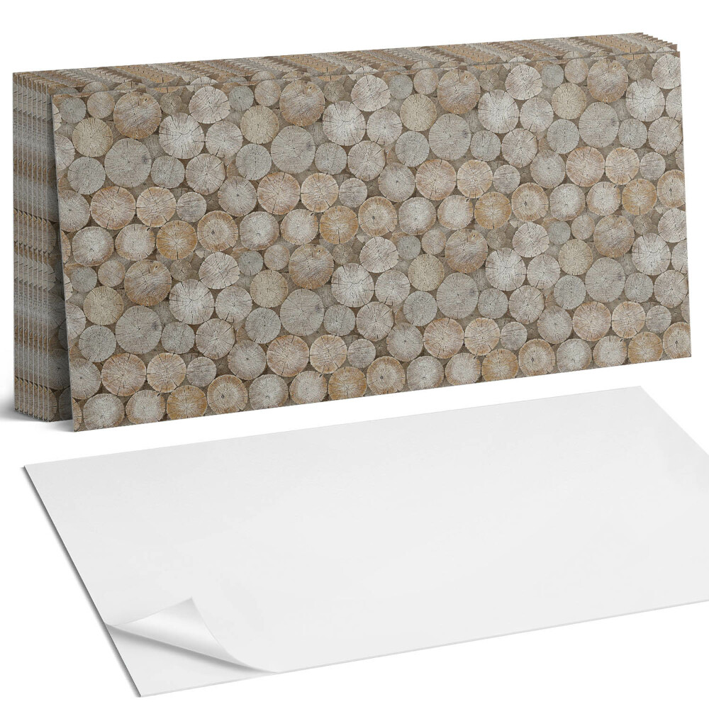 Obkladový panel do kuchyně Vzorek s dřevěnými kruhy