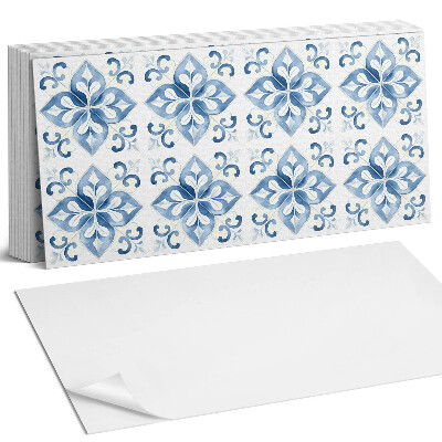 Samolepící panel na zeď Květinový vzor na dlaždicích