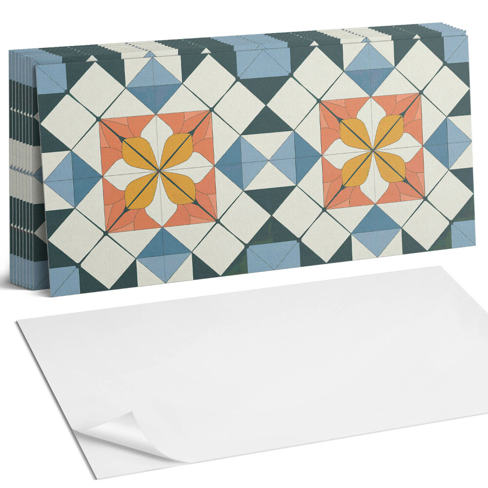 Nástěnný panel do kuchyně Geometrický květinový vzor