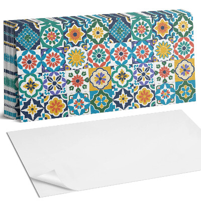 Nástěnný panel do kuchyně Květinové a geometrické vzory