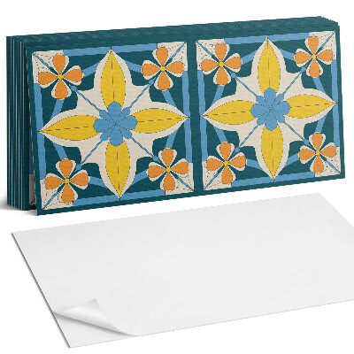 Nástěnný panel za linku Květinový geometrický vzor