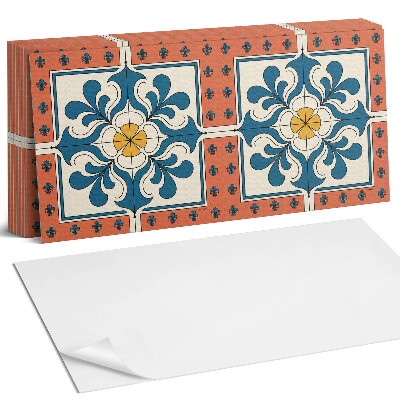 Nástěnný panel do kuchyně Lidový vzor s květinami