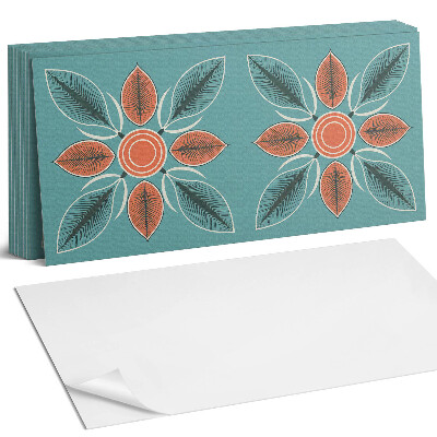 Nástěnný panel za linku Květinový vzor s listy