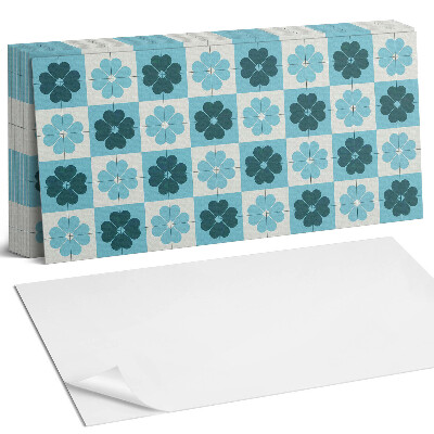 Obkladový panel do kuchyně Květinový kostkovaný vzor