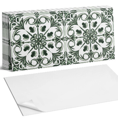 Samolepící panel na zeď Rostlinný vzor v dlaždici