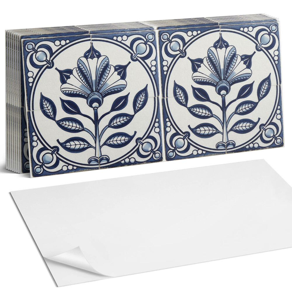 Obkladový panel do kuchyně Květinový vzor na dlaždici