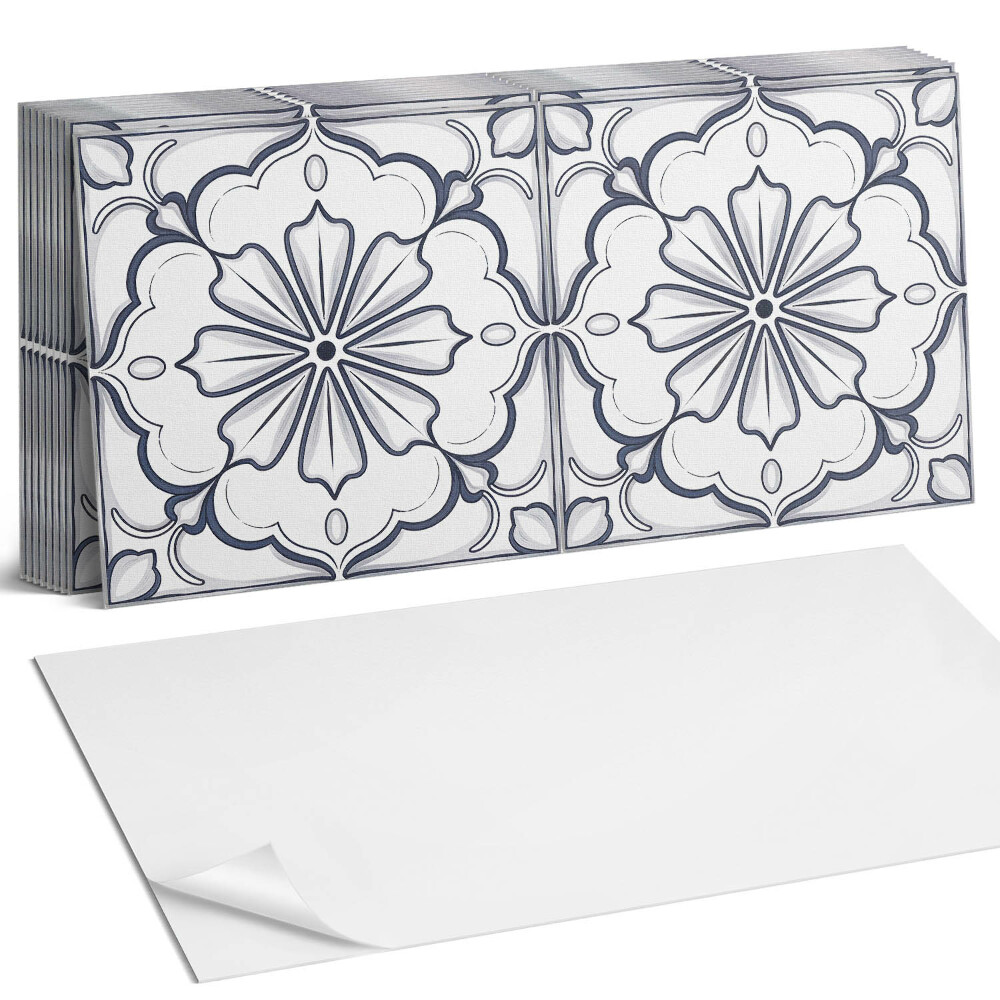 Samolepící panel na zeď Květinový vzor na dlaždici