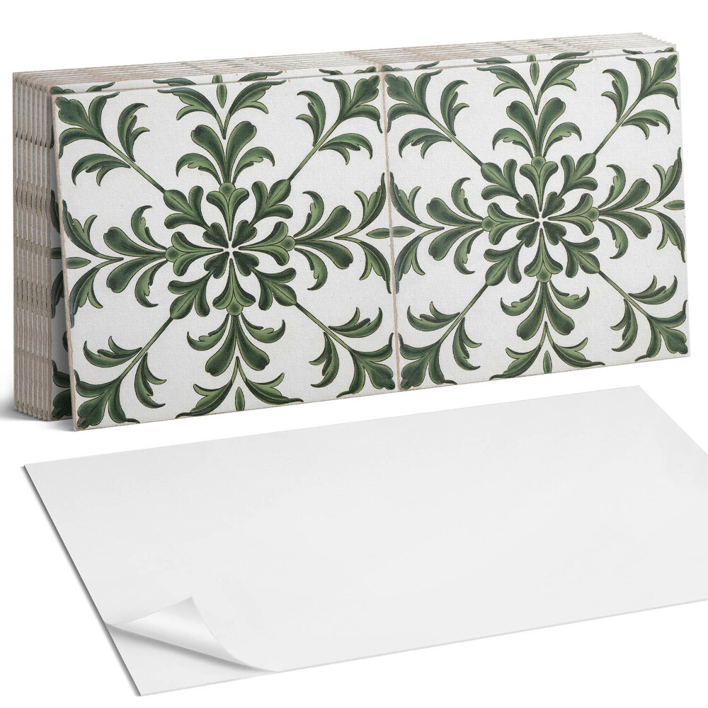 Nástěnný panel do kuchyně Rostlinný motiv na dlaždici