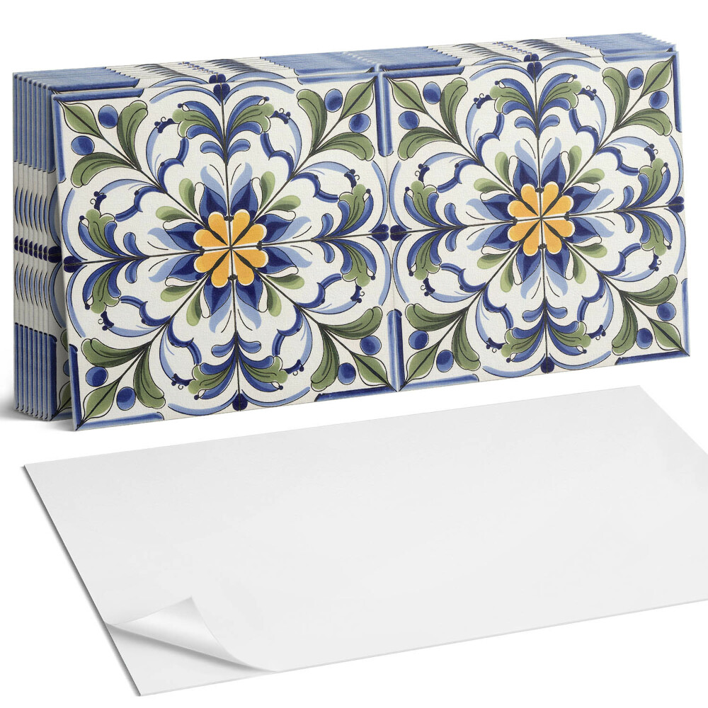 Samolepící panel na zeď Květinový keramický vzor