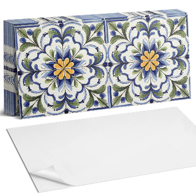 Samolepící panel na zeď Květinový keramický vzor