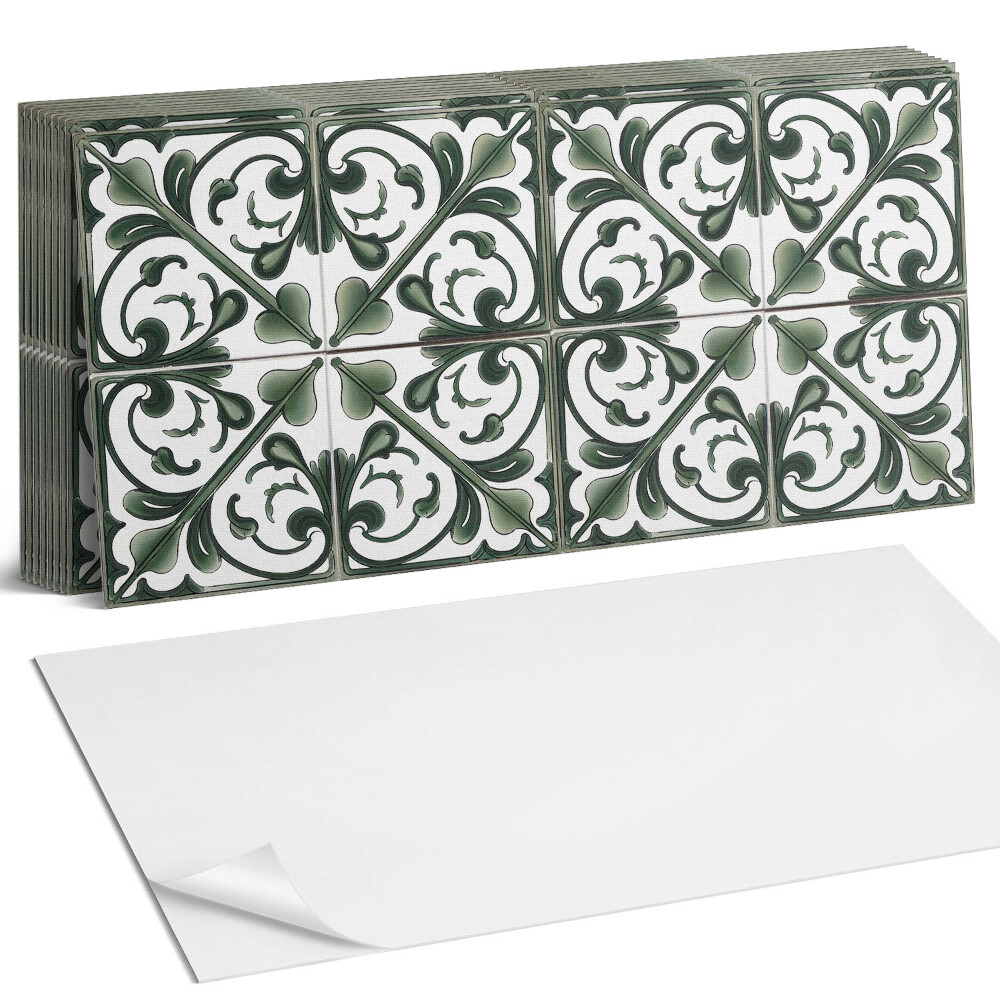 Nástěnný panel za linku Rostlinný vzor s ornamenty