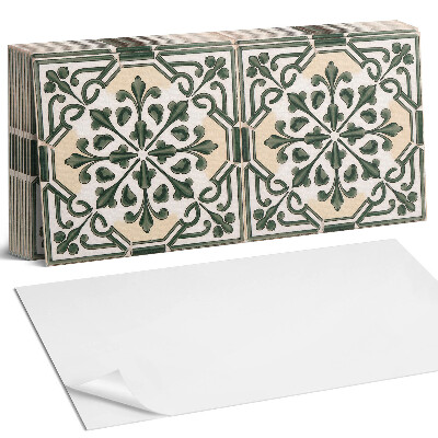 Nástěnný panel do kuchyně Rostlinný vzor na dlaždici