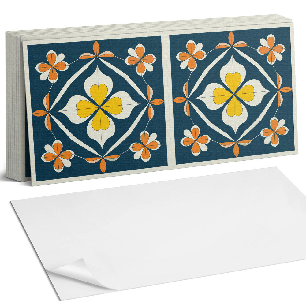 Samolepící panel na zeď Květinový vzor se symetrií