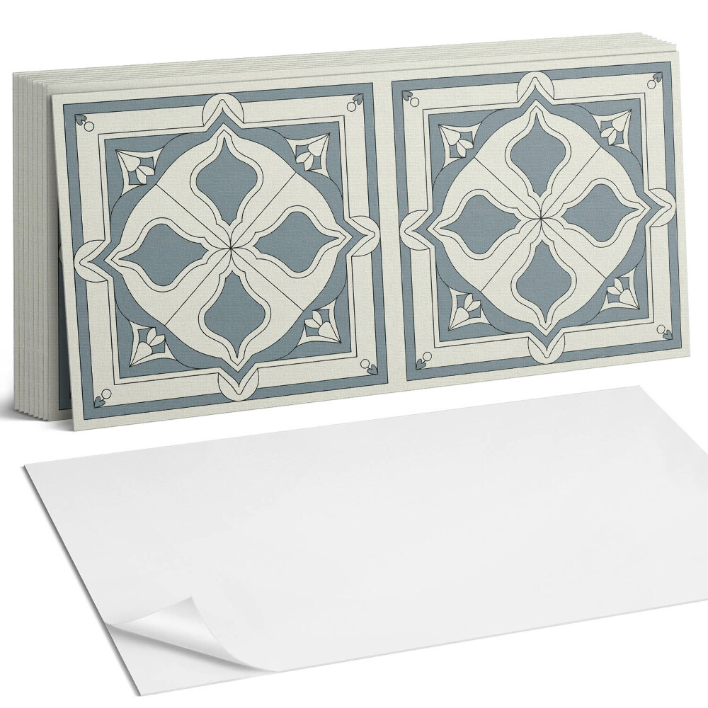 Nástěnný panel za linku Květinový vzor na dlaždicích