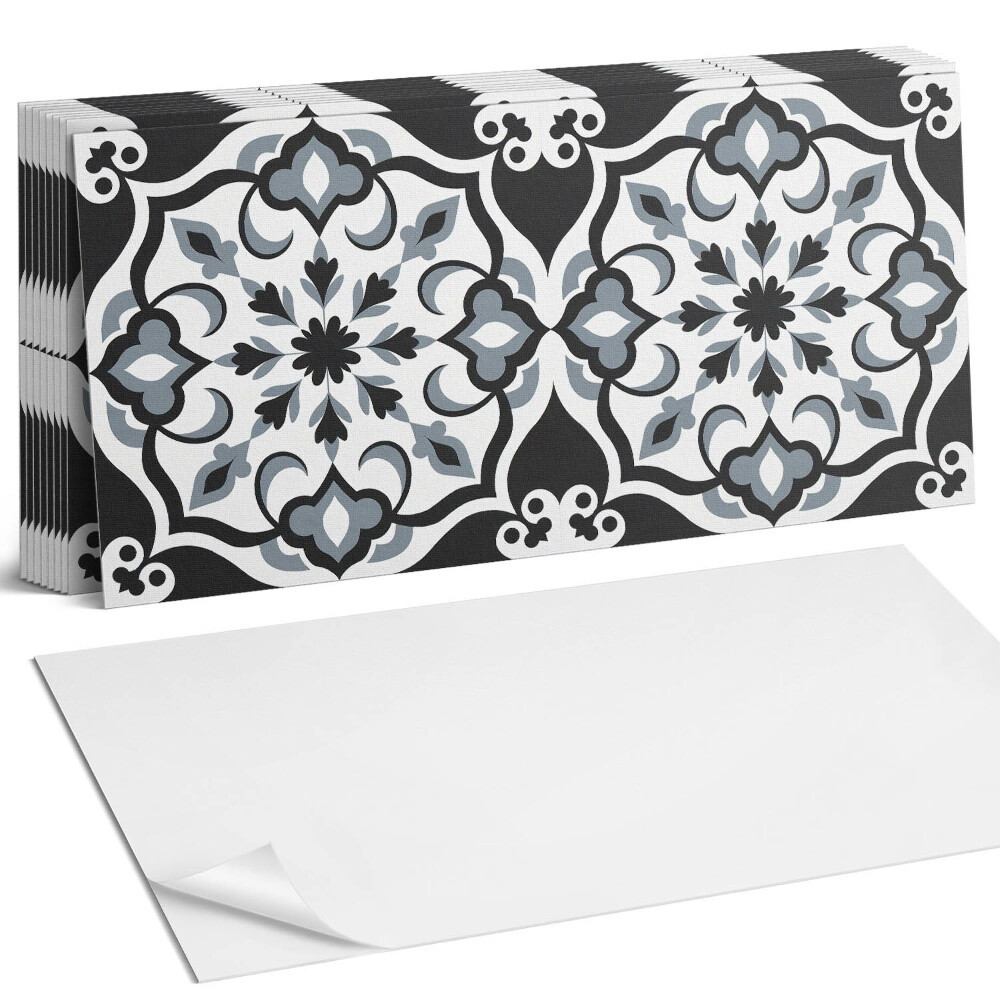 Nástěnný panel za linku Květinový vzor s ornamenty