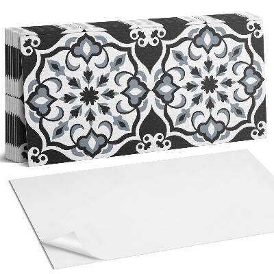 Nástěnný panel za linku Květinový vzor s ornamenty