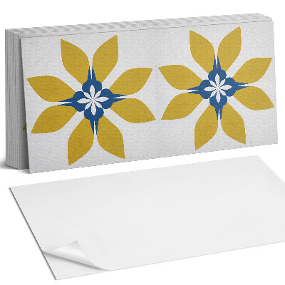 Nástěnný panel za linku Květinový vzor s listy