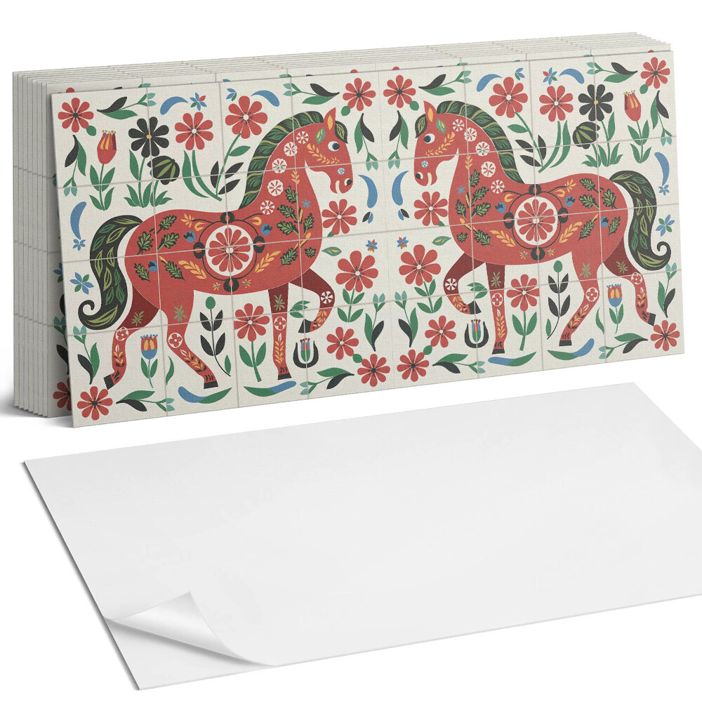 Obkladový panel na stěnu Květinový vzor koně