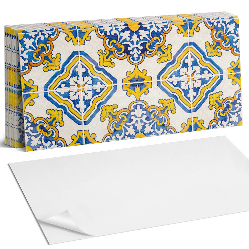 Obkladový panel do kuchyně Mozaikový vzor s květinami