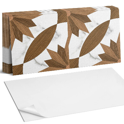 Samolepící panel na zeď Geometrický vzor se dřevem