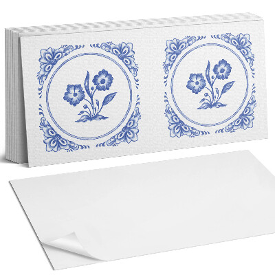 Samolepící panel na zeď Květinový vzor v kruhu