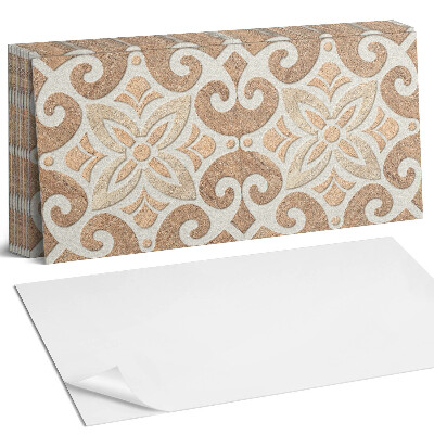 Nástěnný panel za linku Květinový vzor s ornamenty