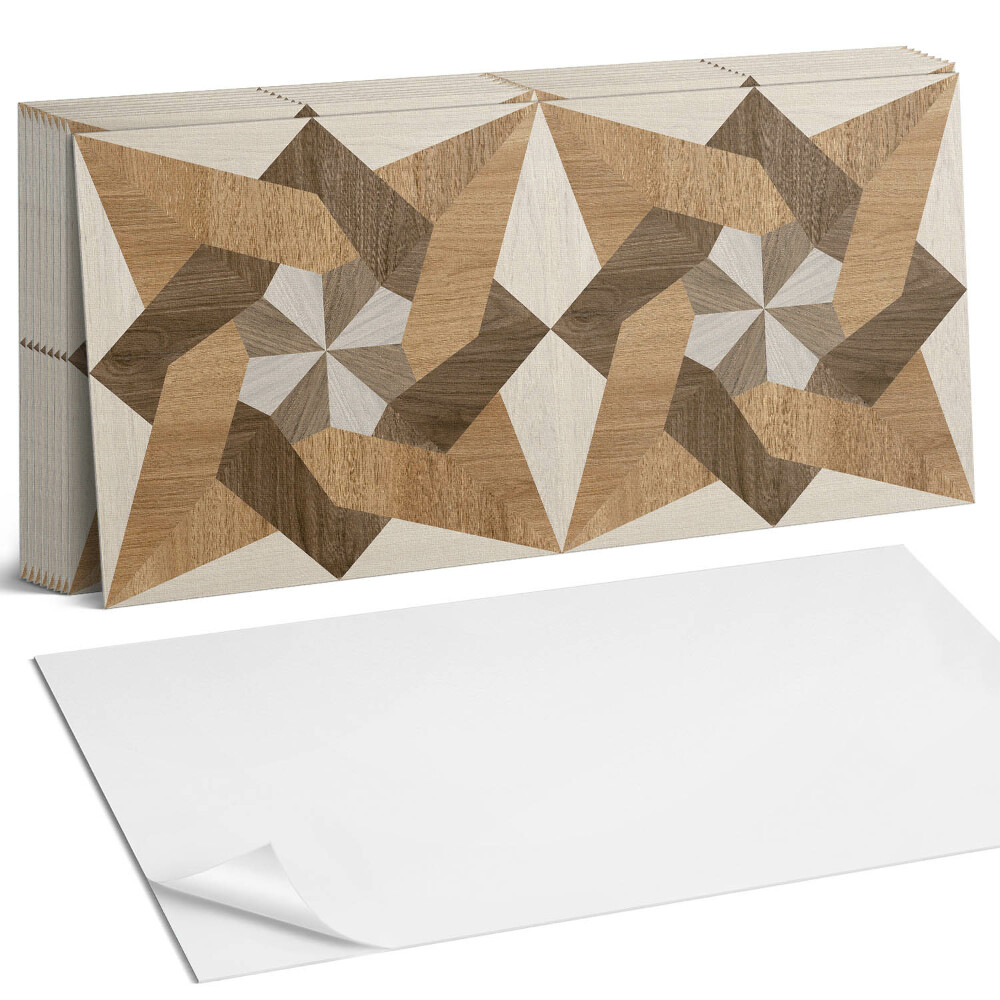 Samolepící panel na zeď Polygonální dřevěná mozaika