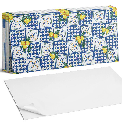 Obkladový panel na stěnu Citronový motiv na dlaždicích