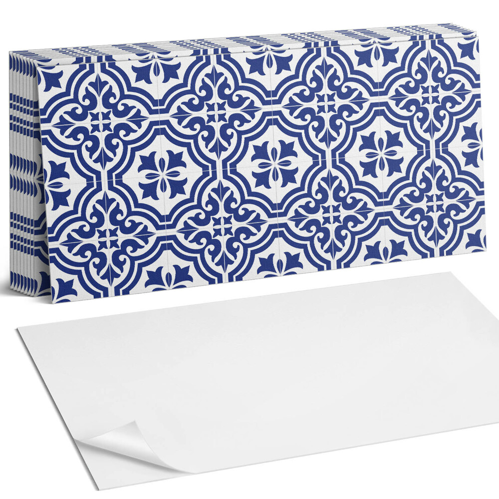 Nástěnný panel do kuchyně Rostlinný vzor v dlaždicích