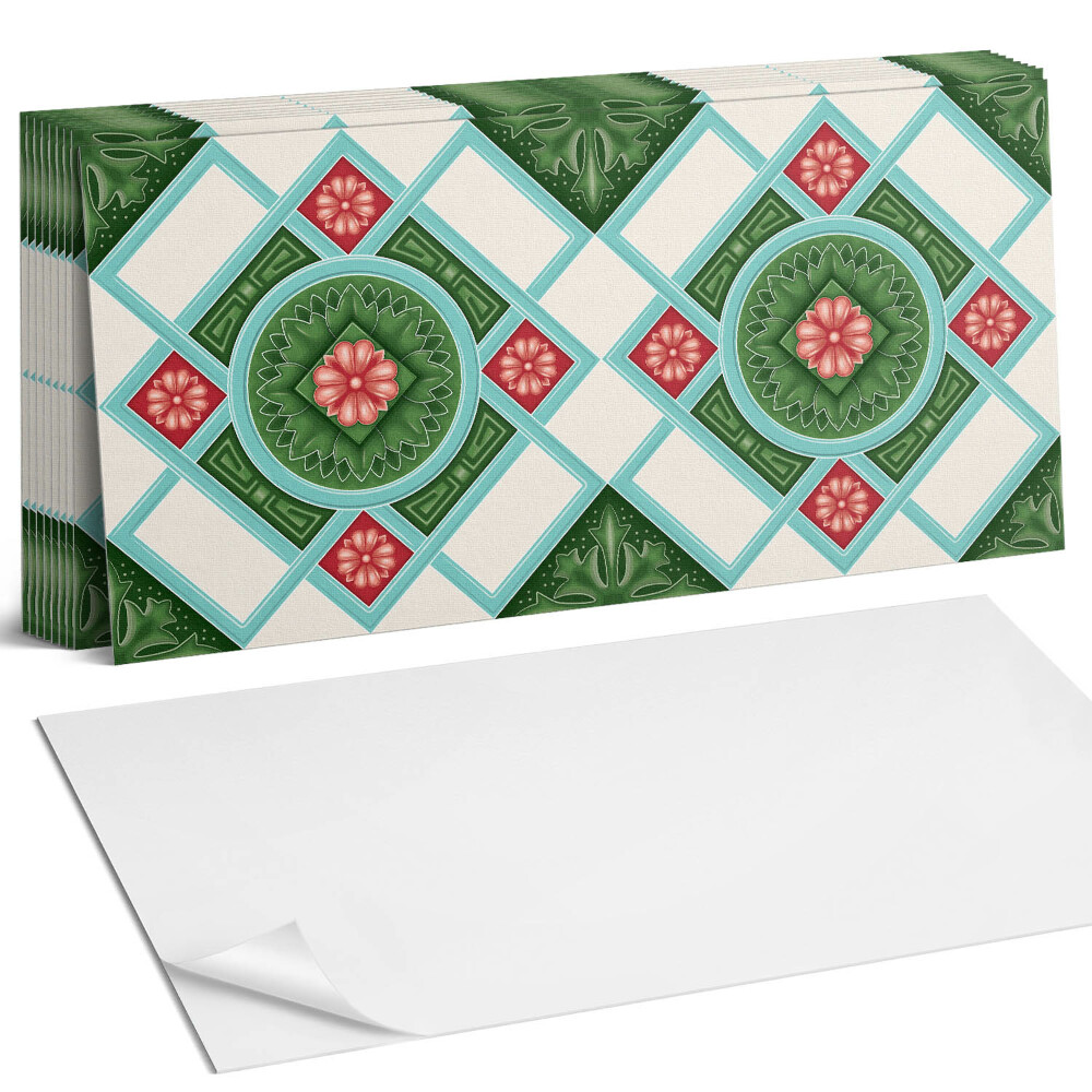 Nástěnný panel do kuchyně Květinový vzor v kosočtverci