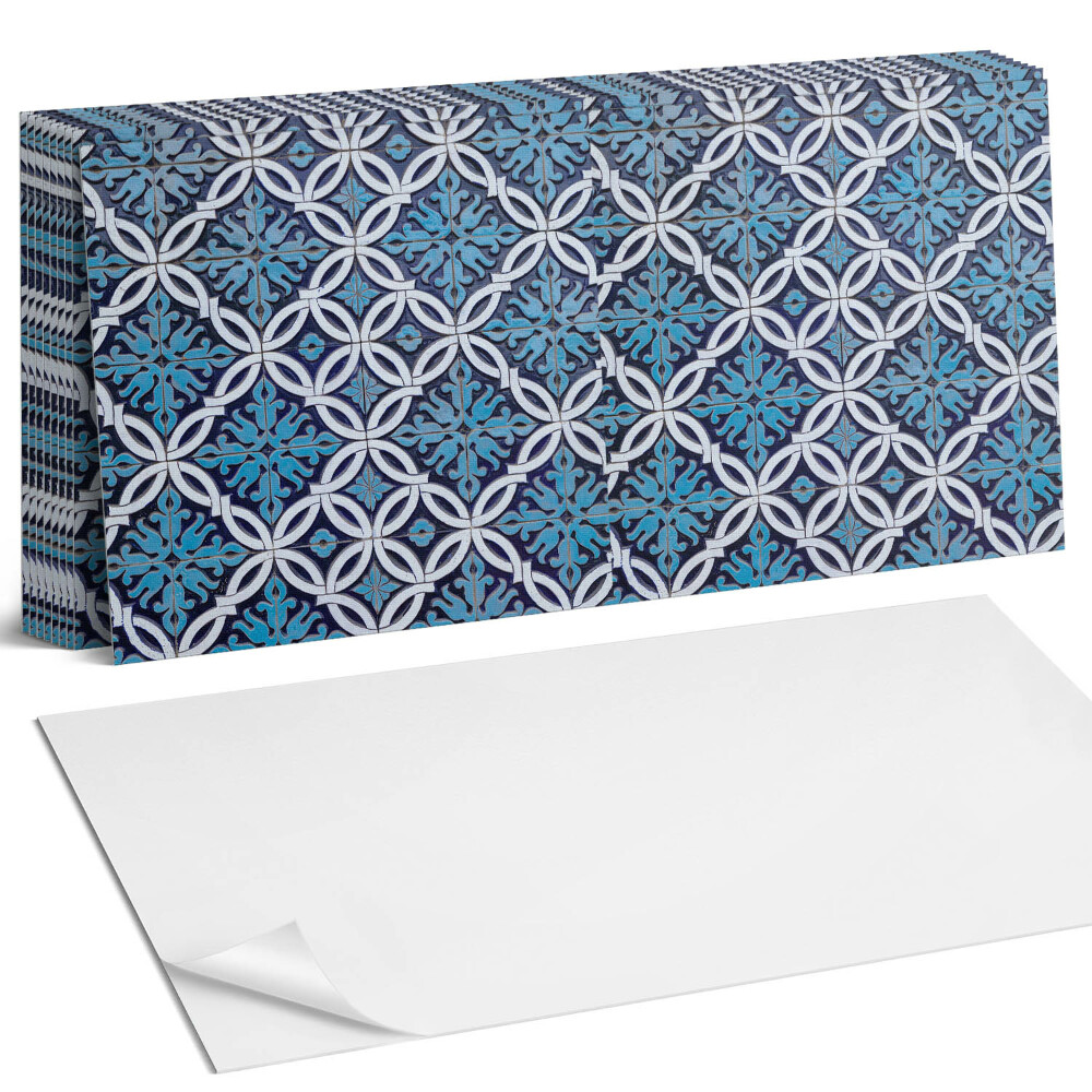 Obkladový panel do kuchyně Geometrický vzor s květinovým motivem