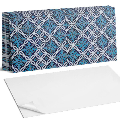 Obkladový panel do kuchyně Geometrický vzor s květinovým motivem