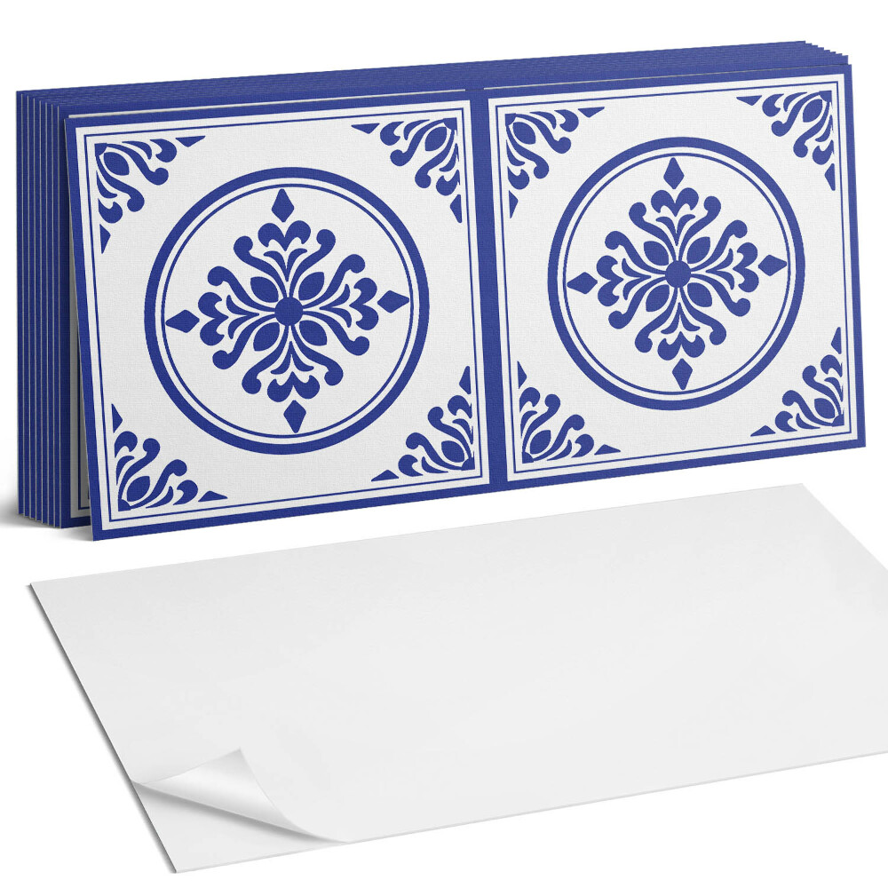 Nástěnný panel do kuchyně Vzor s kruhy a květinami