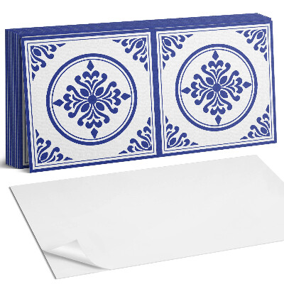 Nástěnný panel do kuchyně Vzor s kruhy a květinami