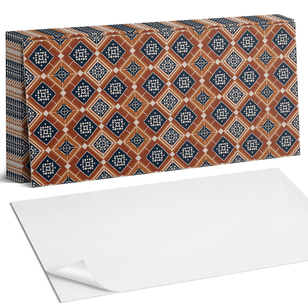 Samolepící panel na zeď Geometrie v hnědé a bílé barvě