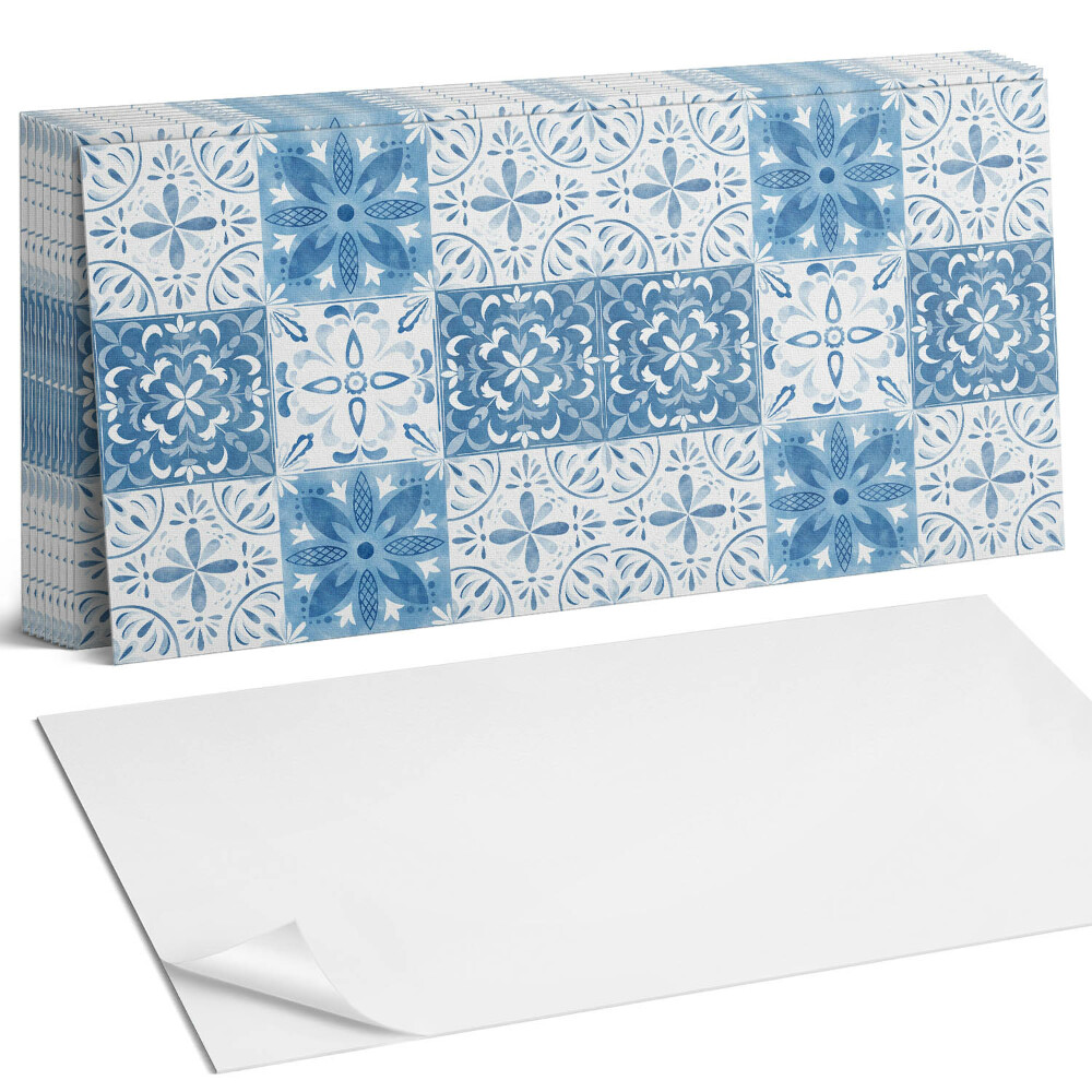 Nástěnný panel za linku Květinový vzor v dlaždicích