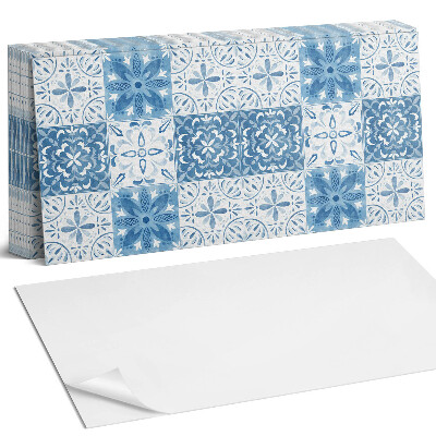 Nástěnný panel za linku Květinový vzor v dlaždicích